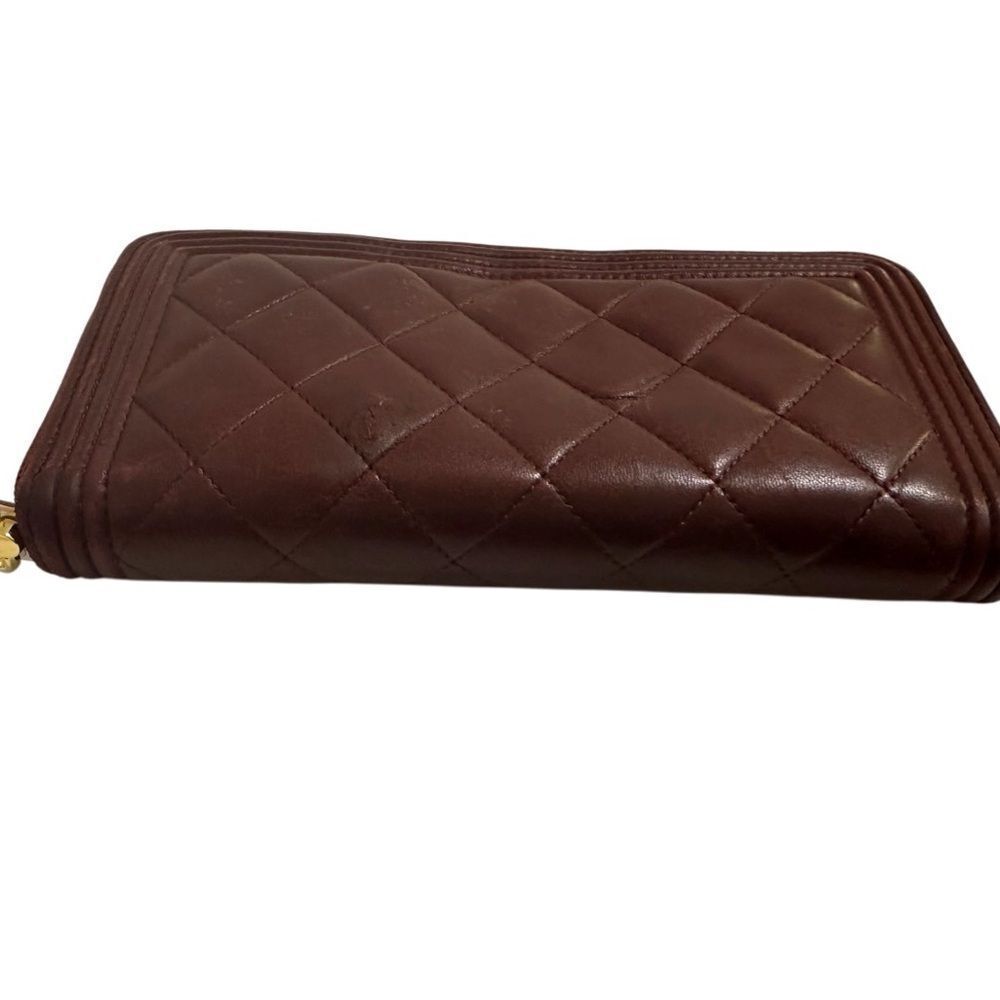 Chanel Brown Quilted Wallet with Gold Accents - Picture 8 of 15
